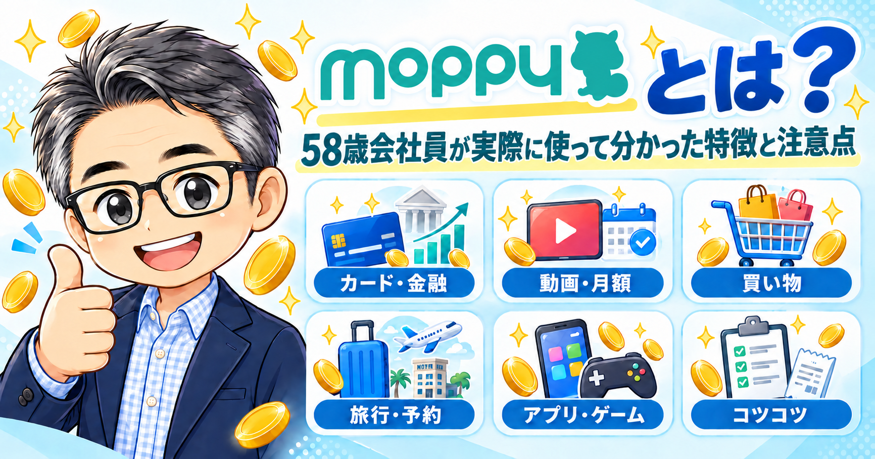 モッピーとは？58歳会社員が実際に使って分かった特徴と注意点
